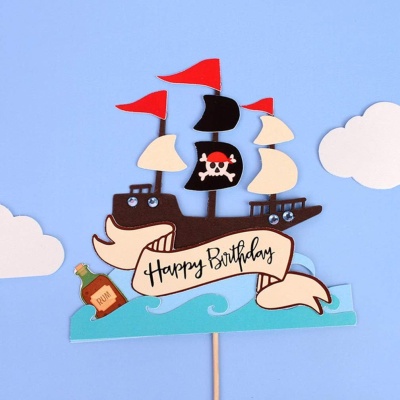 TOPO BOLO BARCO PIRATA 22CM
