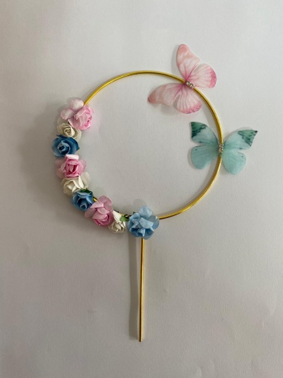 TOPO BOLO ARO BORBOLETAS FLORES