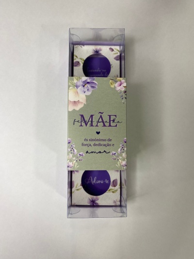 CAIXA ACETATO 4 BRIGADEIROS DIA DA MÃE