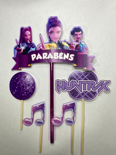 TOPO DE BOLO GUERREIRAS DO K-POP