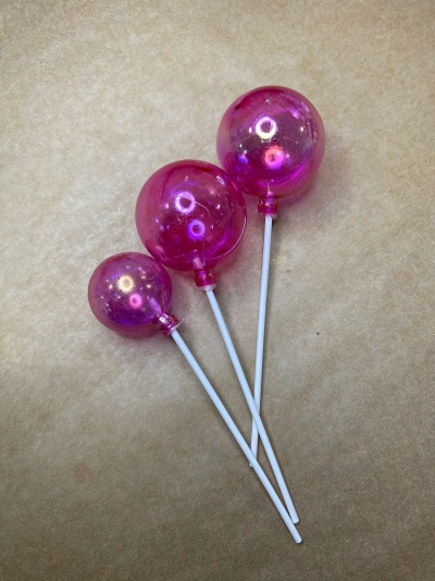 BOLAS DECORATIVAS ROSA NACARADO TRANSPARENTE 12UNID