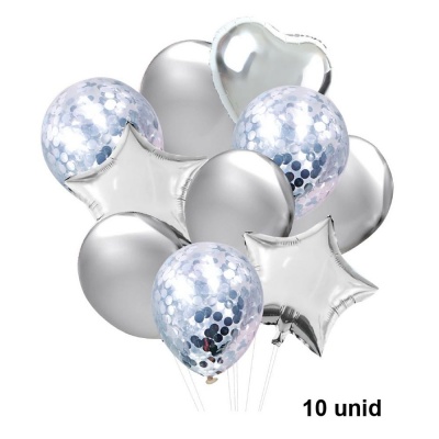 BALÕES MIX 10 PCS (várias cores)