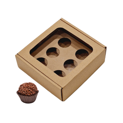 CX.  CARTÃO PARA 6 BRIGADEIROS C\JANELA KRAFT