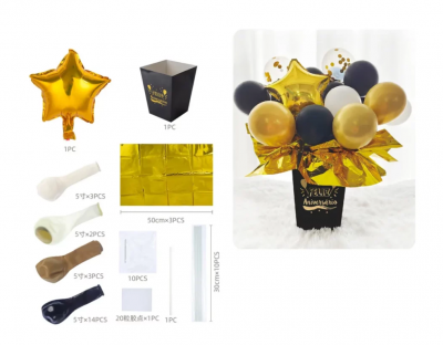 CAIXA PRETA DE BALOES 23PC