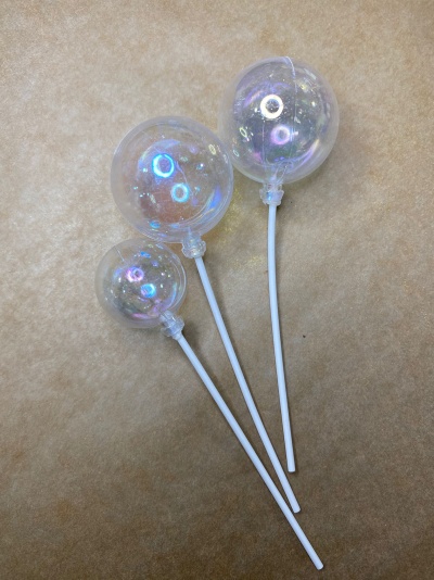 BOLAS DECORATIVAS TRANSPARENTE NACARADO 12UNID