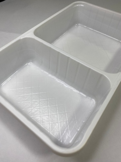 BANDEJA PLASTICO 2 COMPARTIMENTOS