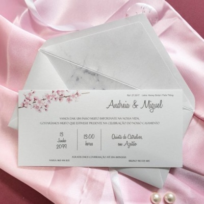 Cópia de Convite Casamento Floral Rosa