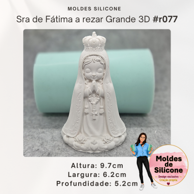 Senhora de Fátima a rezar Grande 3D