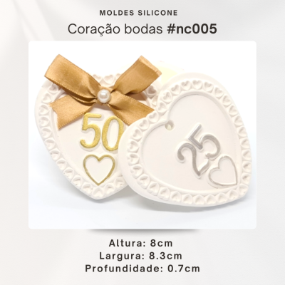 Coração bodas de ouro \ prata 2D