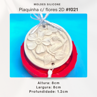 Plaquinha com flores 2D