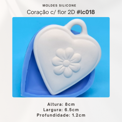 Coração com flor 2D