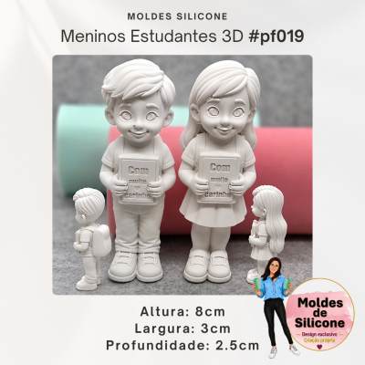 Meninos Estudantes 3D