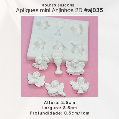 Aplique mini anjinhos 2D