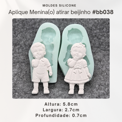 Aplique menino e menina mandar beijinho 2D