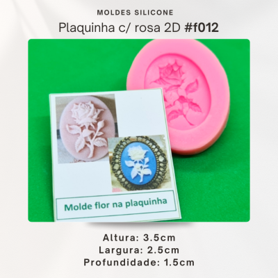 Plaquinha c/ rosa 2D