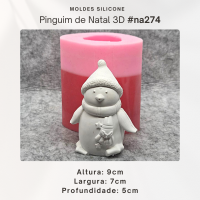 Pinguim de Natal 3D