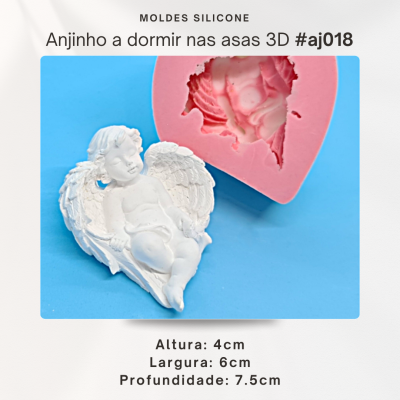 Anjinho a dormir nas asas 3D