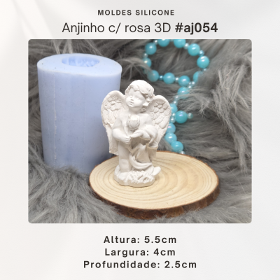 Anjinho com rosa 3D