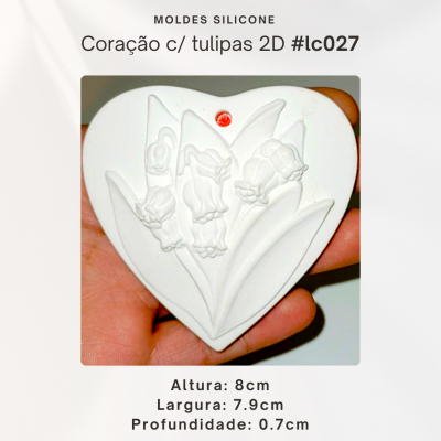 Coração com tulipas 2D