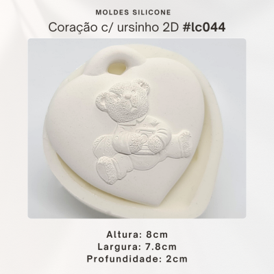 Coração com ursinho 2D