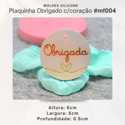 Plaquinha Obrigado c/ coração