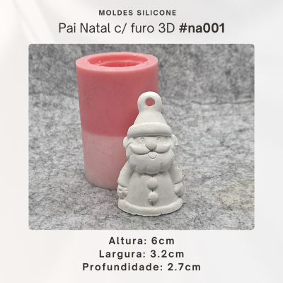 Pai Natal c/ furo 3D