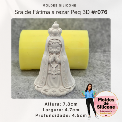 Senhora de Fátima a rezar Peq 3D