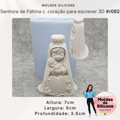 Senhora de Fátima coração para escrever 3D