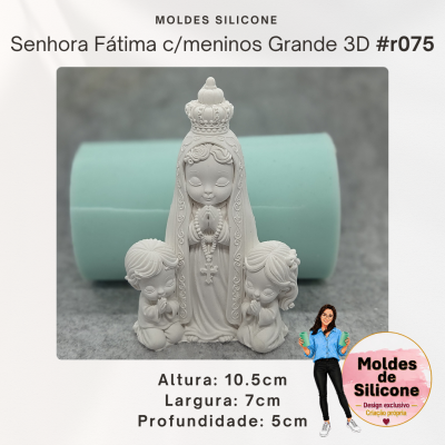 Senhora de Fátima com meninos Grande 3D
