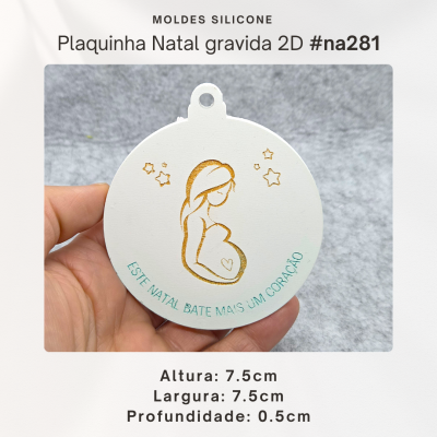 Plaquinha Natal Grávida 2D