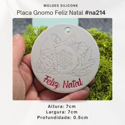 Placa Gnomo Feliz Natal