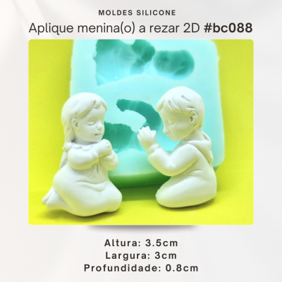 Aplique menino e menina a rezar