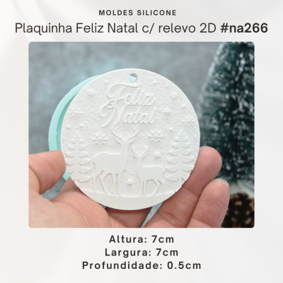 Plaquinha Feliz Natal c/ Relevo 2D