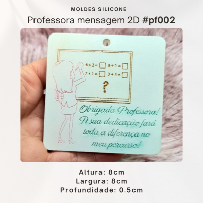 Plaquinha com mensagem professora 2D