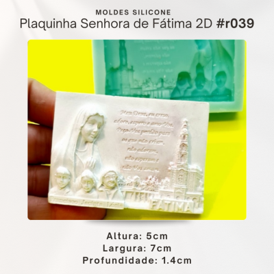 Plaquinha Sra de Fátima 2D