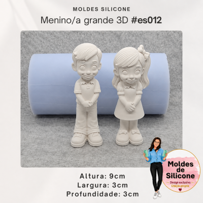 Estudante Menina e Menino Grande 3D
