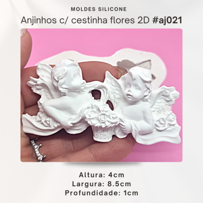 Anjinho com cestinha de flores 2D