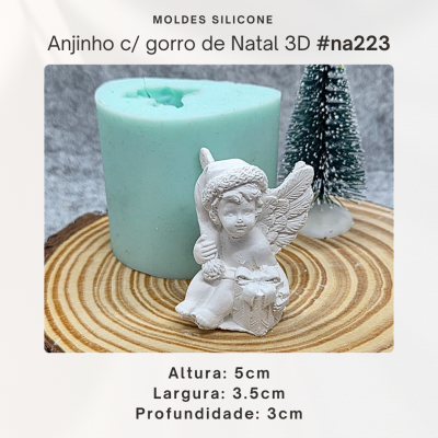 Anjinho c/ Gorro de Natal 3D