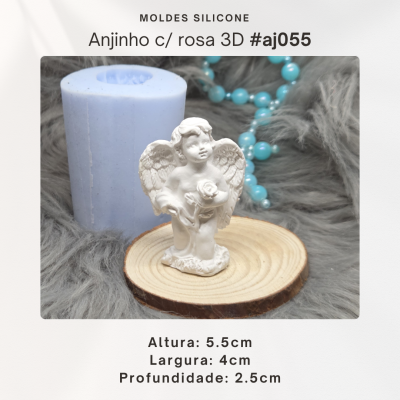 Anjinho com rosa 3D