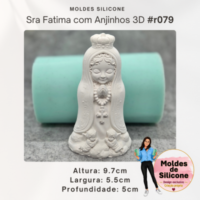 Senhora de Fátima c/ Anjinhos 3D