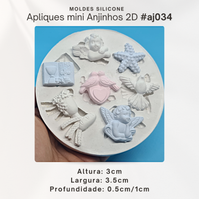 Aplique mini anjinhos 2D