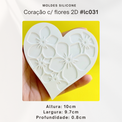 Coração com flores 2D