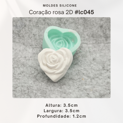 Coração com rosa 2D
