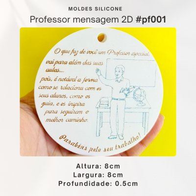 Plaquinha com mensagem professor 2D