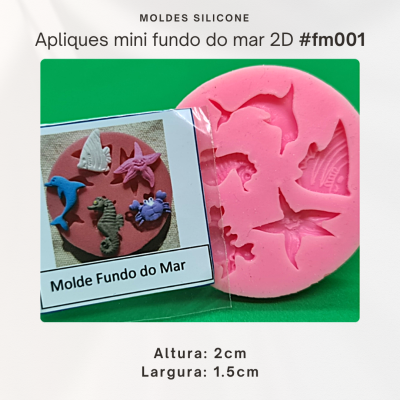 Mini apliques fundo do mar 2D