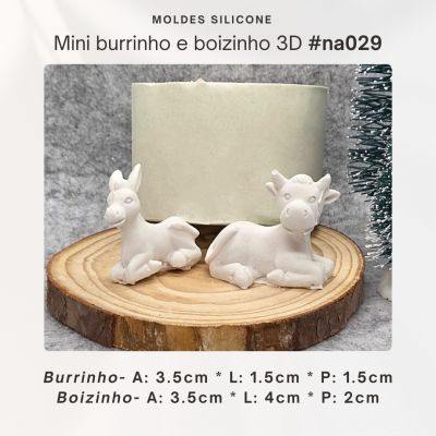 Mini burrinho e boizinho 3D