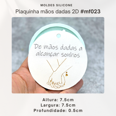 Plaquinha mãos dadas 2D