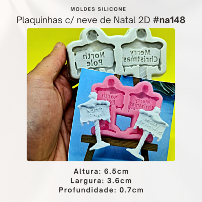 Plaquinhas c/Neve de Natal 2D