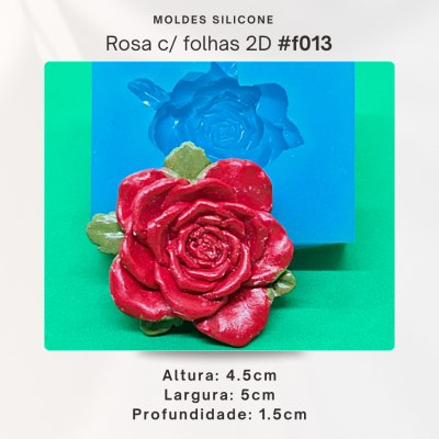 Rosa c/ folhas 2D