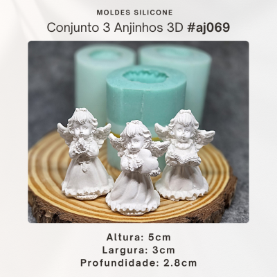 Conjunto 3 Anjinhos 3D